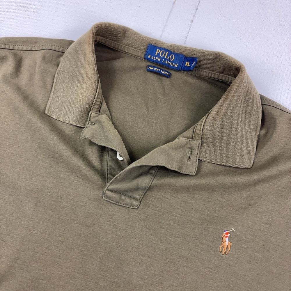 Polo Ralph Lauren Polo Shirt Mens XL Green Pima Soft Touch Cotton Short Sleeve